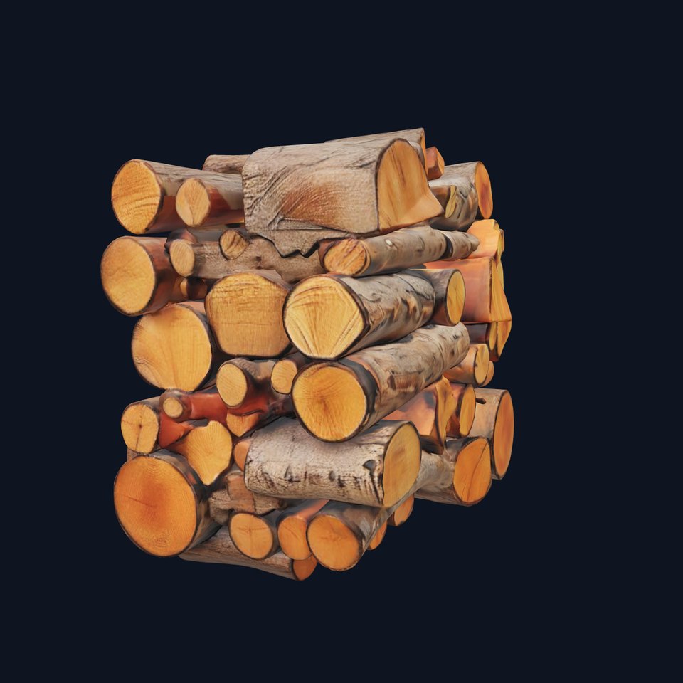 Realistic Firewood Stack Model Pack for D Projects